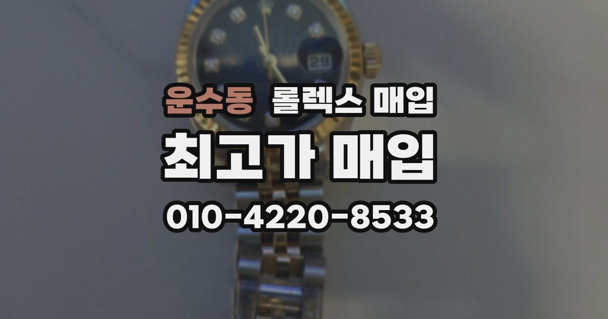 운수동 롤렉스 매입