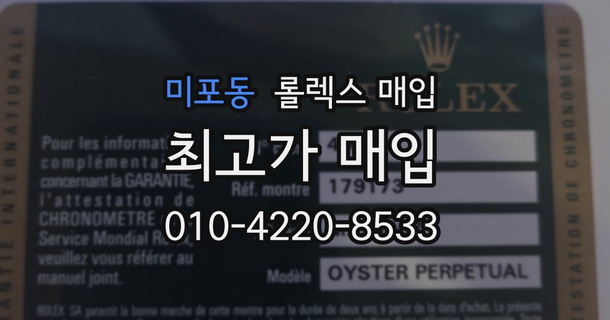 미포동 롤렉스 매입