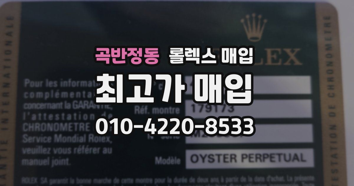 곡반정동 롤렉스 매입