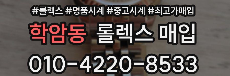 학암동 롤렉스 매입