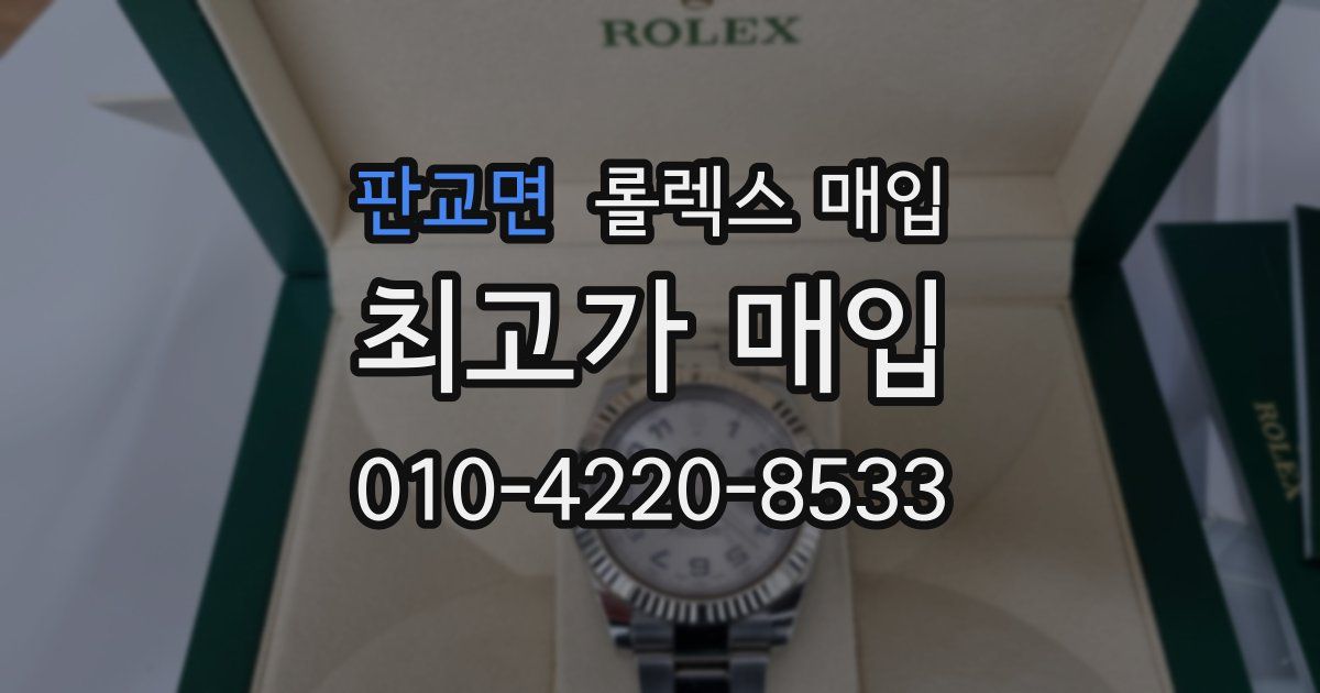 판교면 롤렉스 매입