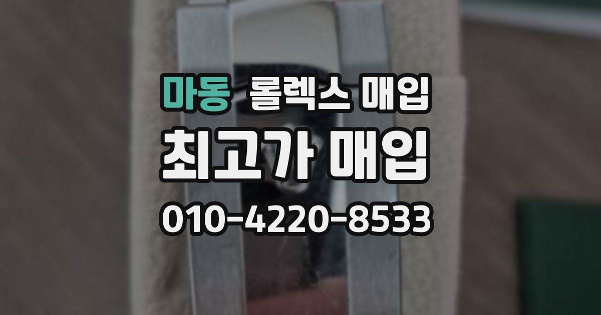 마동 롤렉스 매입