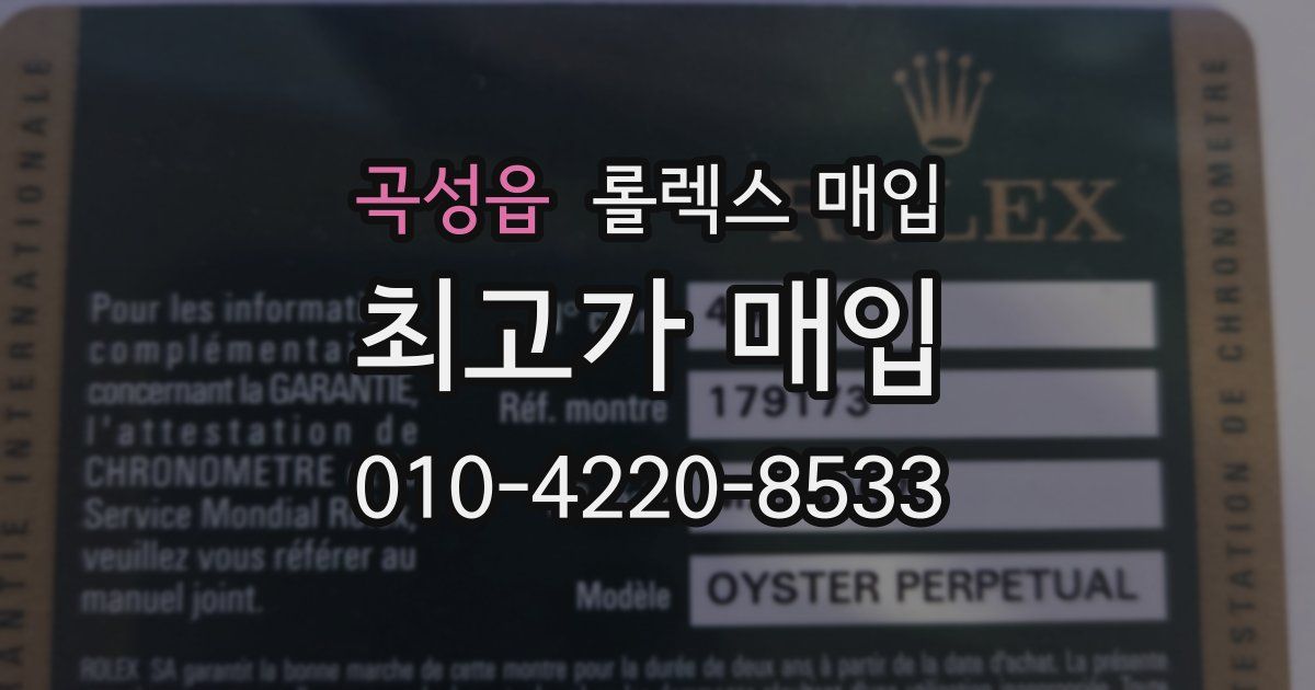 곡성읍 롤렉스 매입