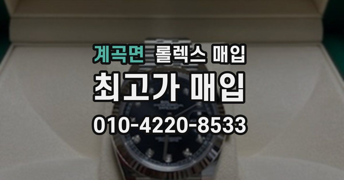 계곡면 롤렉스 매입