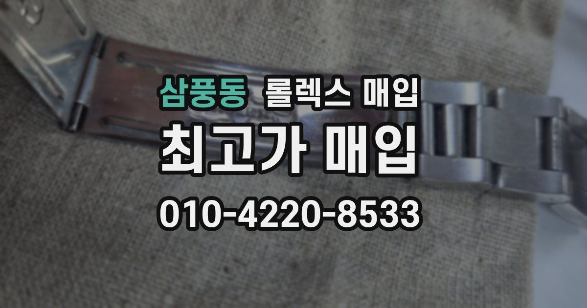 삼풍동 롤렉스 매입