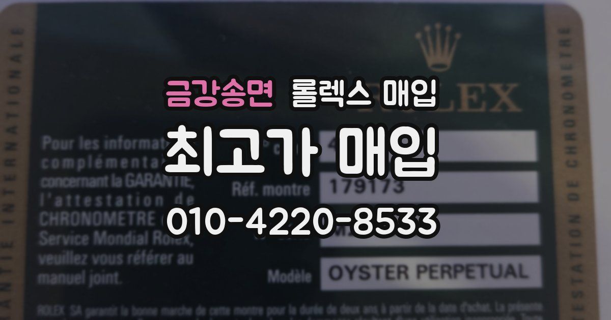 금강송면 롤렉스 매입