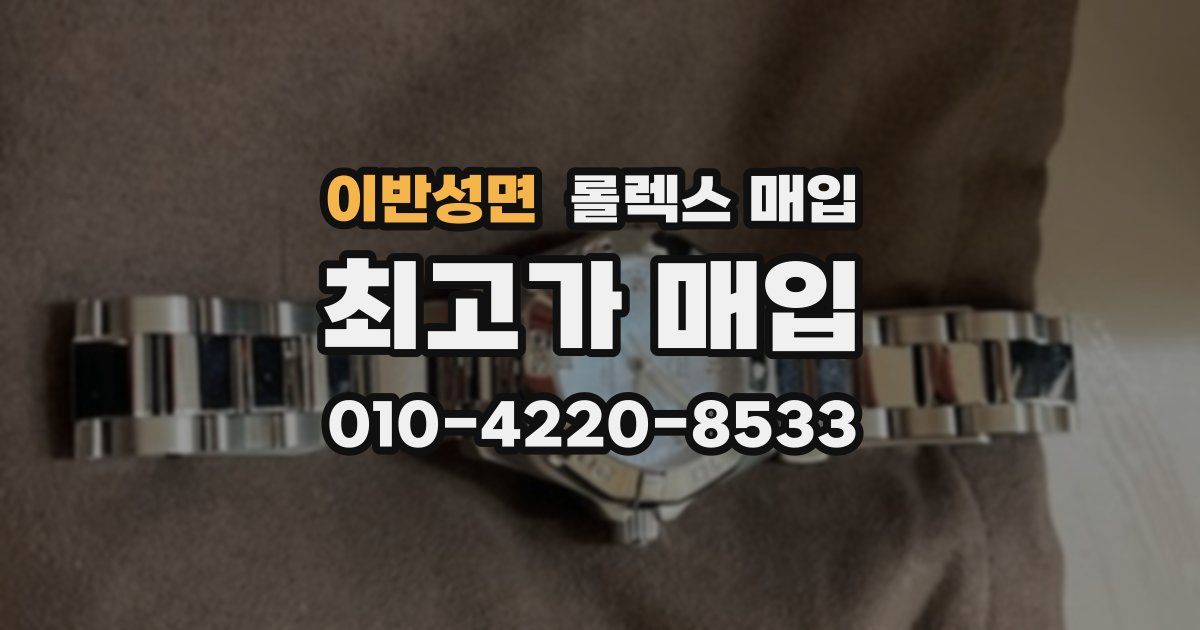 이반성면 롤렉스 매입
