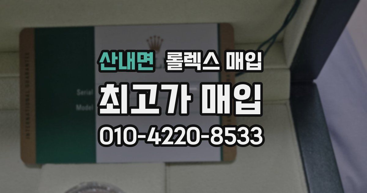 산내면 롤렉스 매입