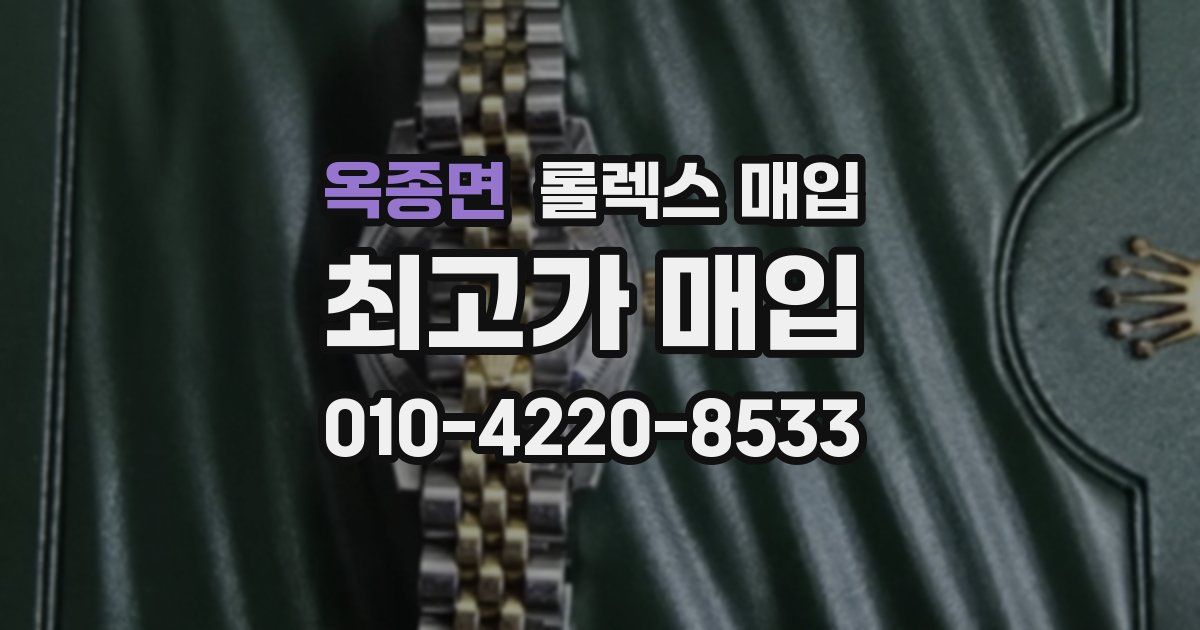 옥종면 롤렉스 매입