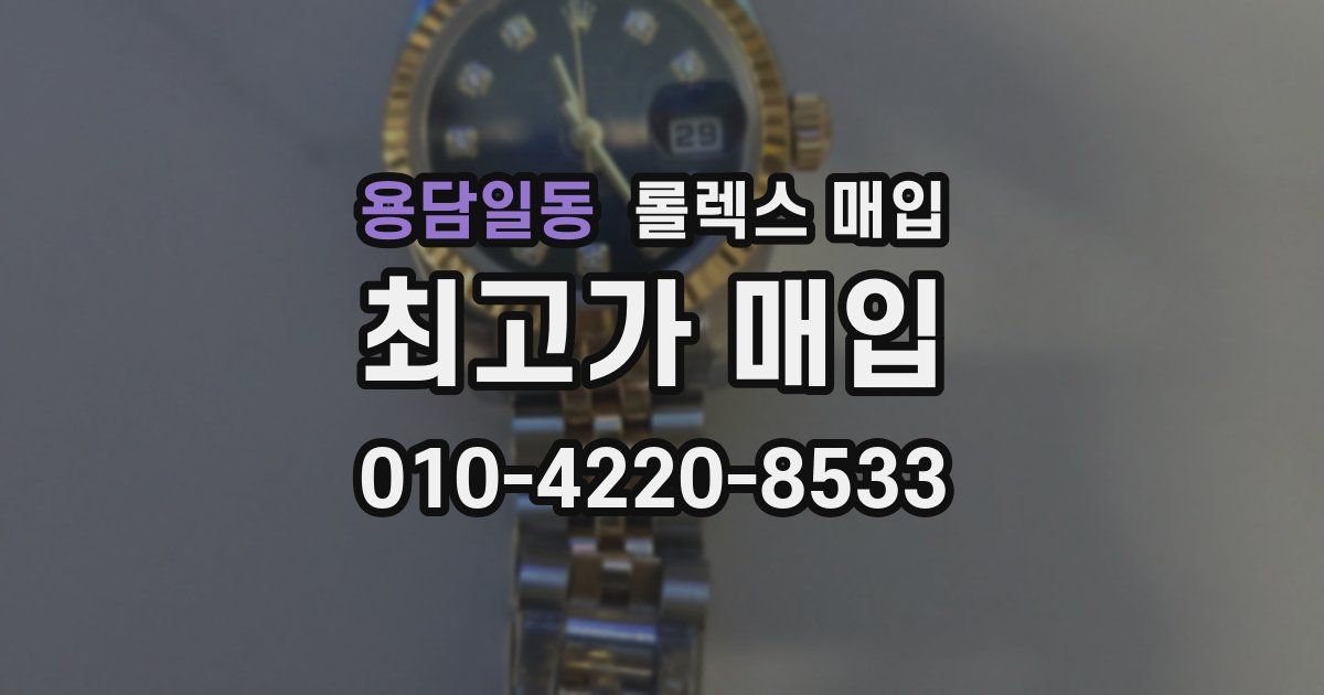 용담일동 롤렉스 매입