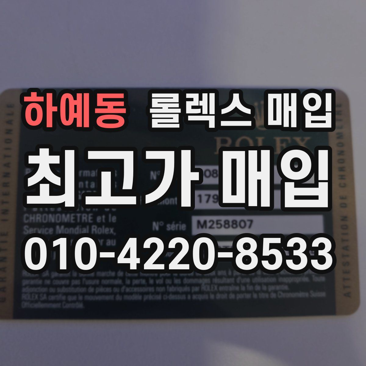 하예동 롤렉스 매입