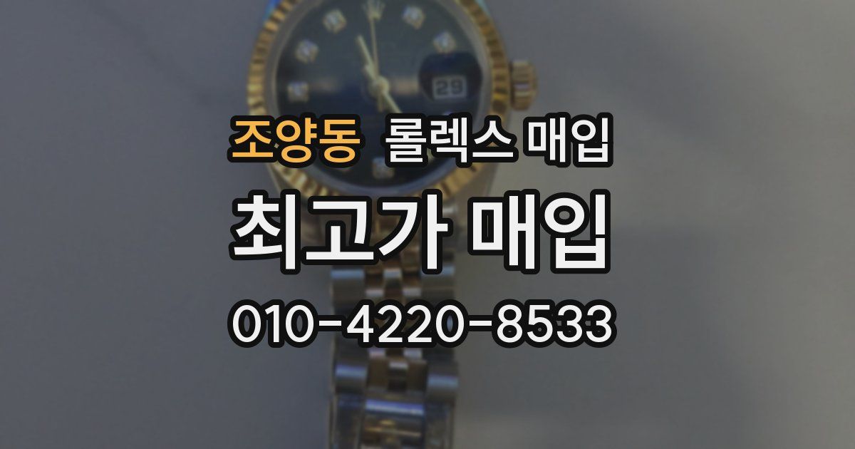 조양동 롤렉스 매입