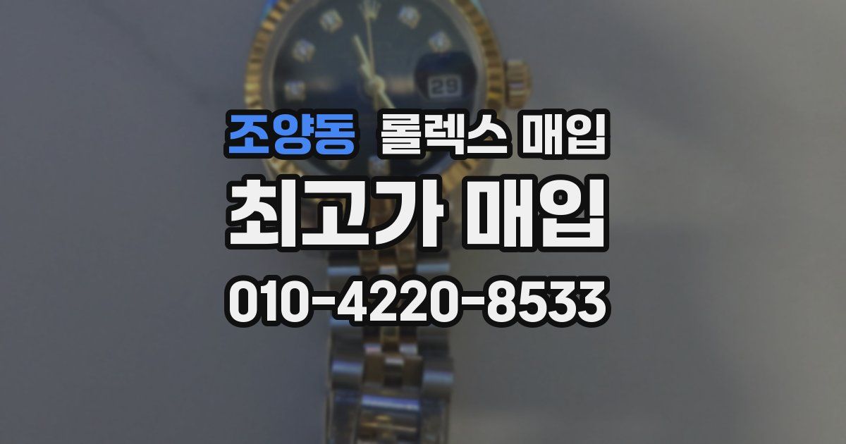 조양동 롤렉스 매입