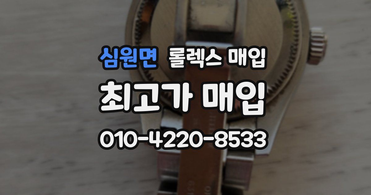 심원면 롤렉스 매입