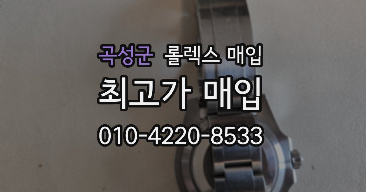 곡성군 롤렉스 매입