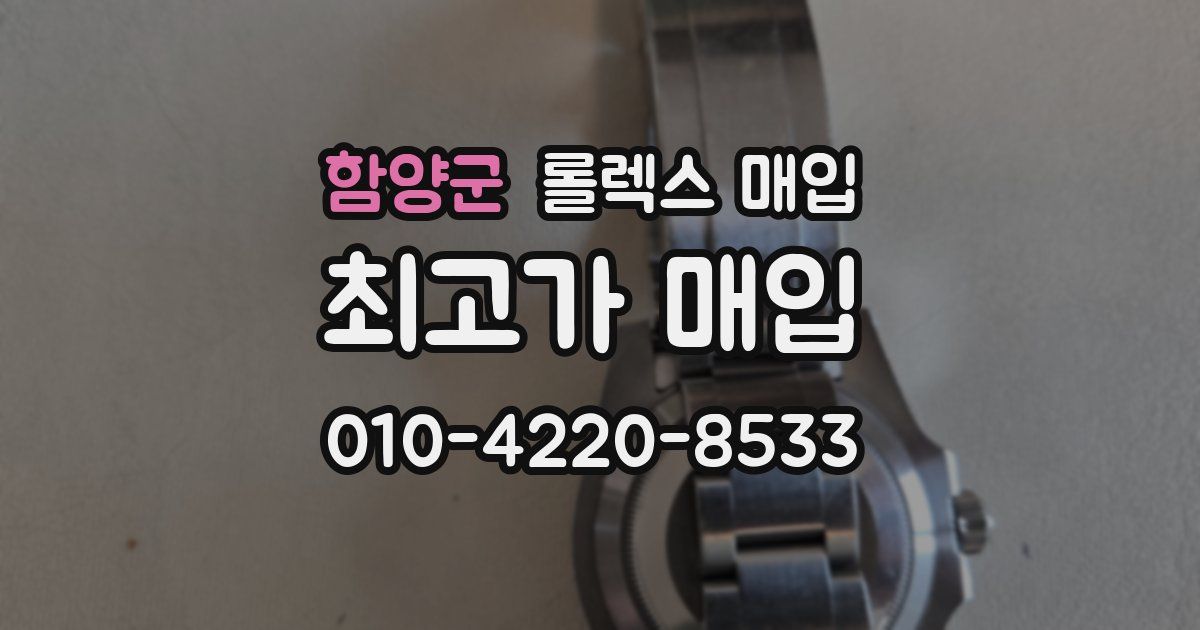 함양군 롤렉스 매입