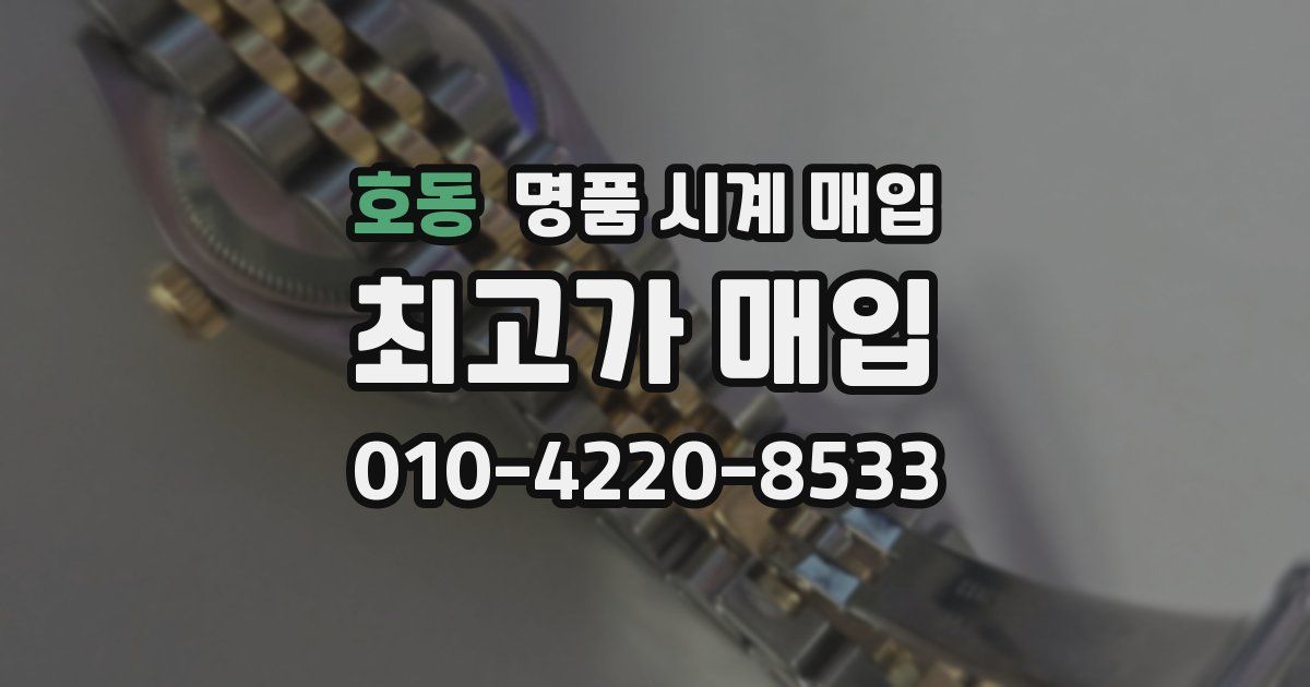 호동 명품 시계 매입