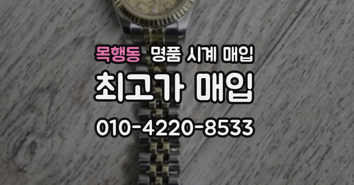 목행동 명품 시계 매입