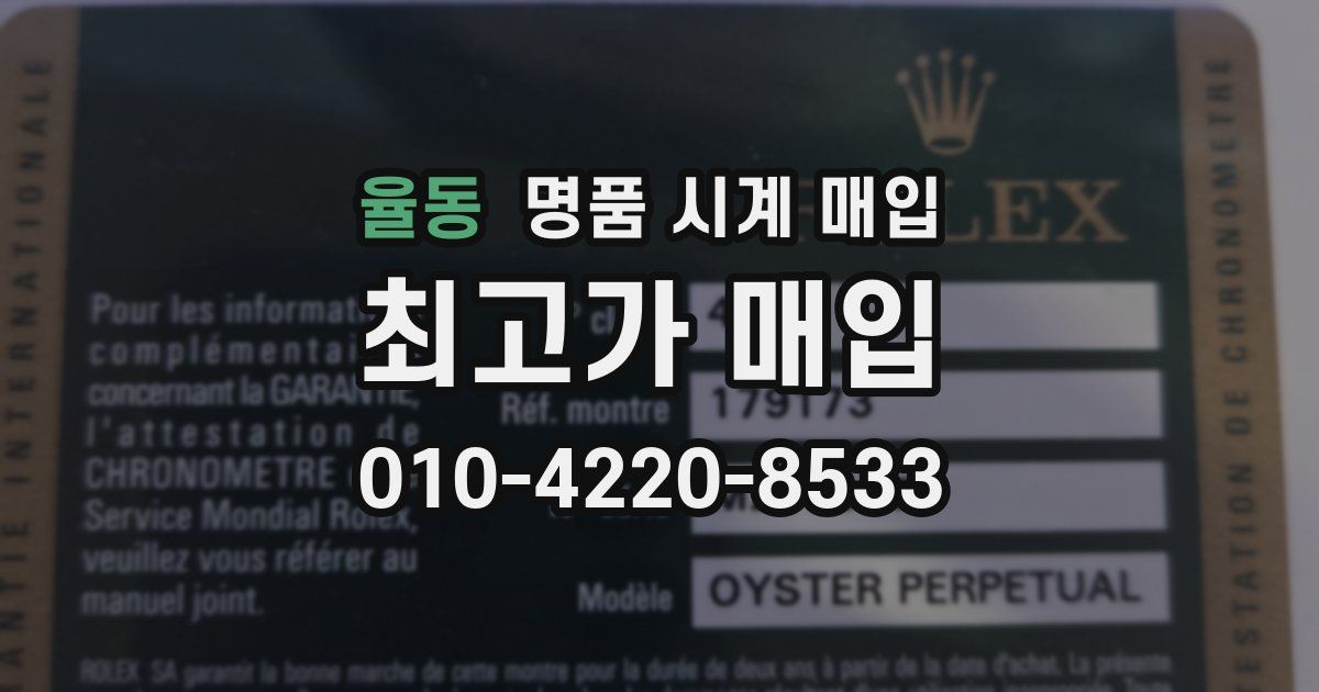 율동 명품 시계 매입