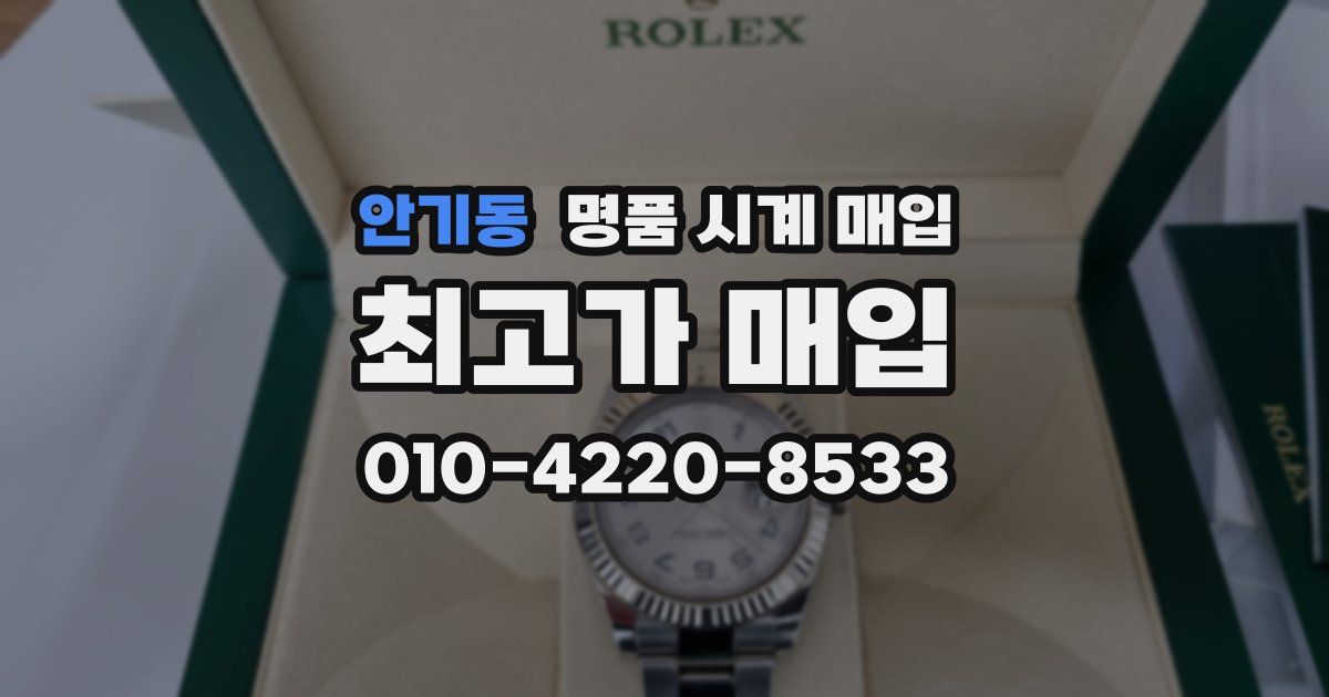 안기동 명품 시계 매입