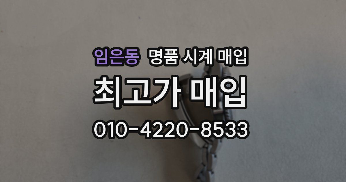 임은동 명품 시계 매입