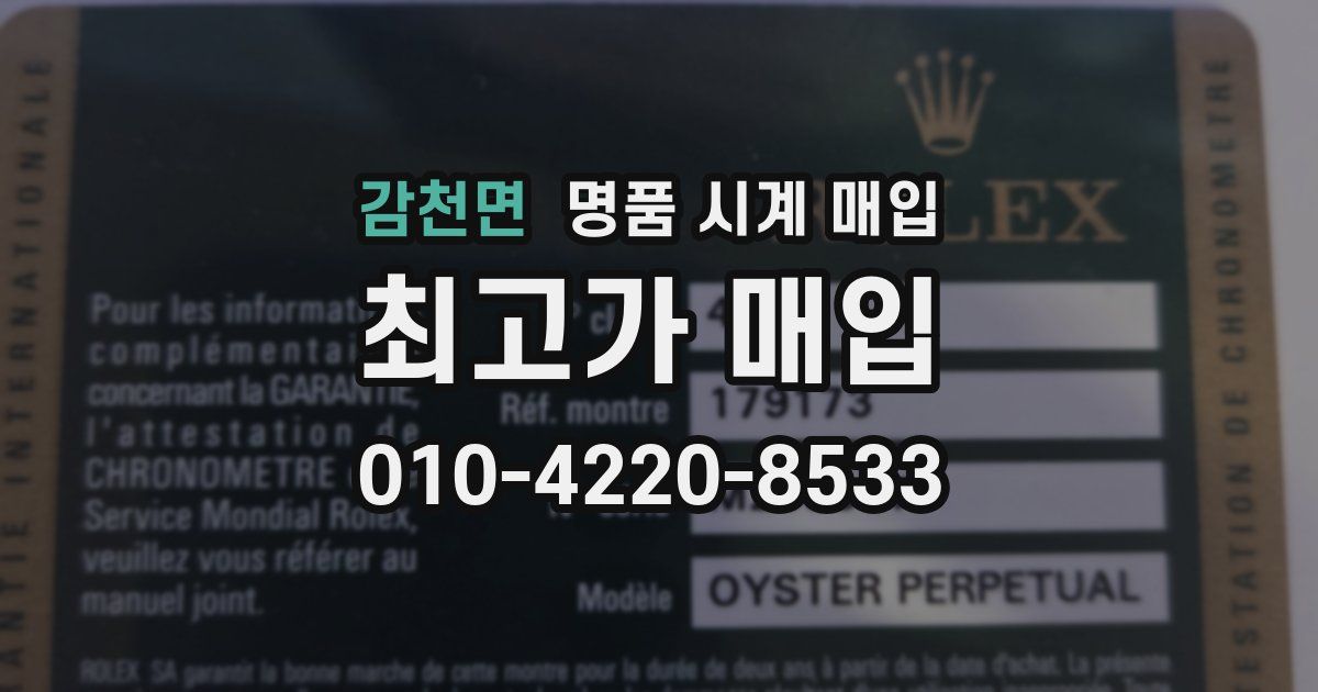 감천면 명품 시계 매입
