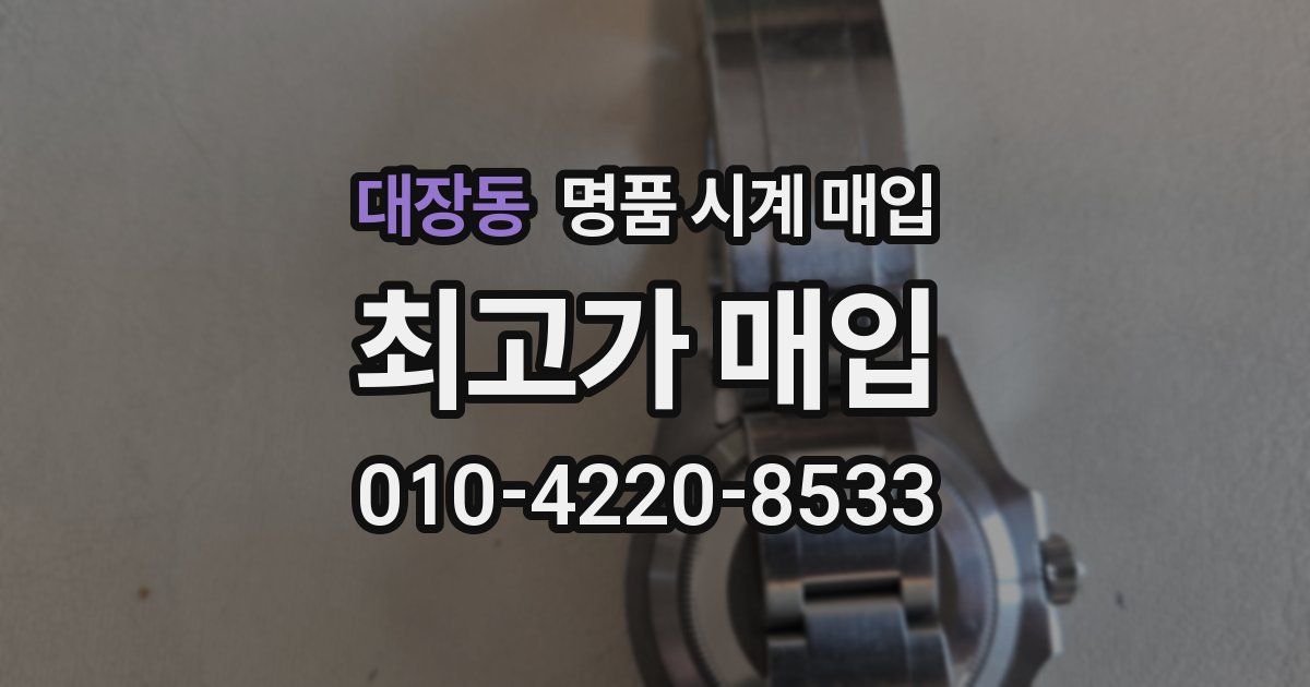 대장동 명품 시계 매입