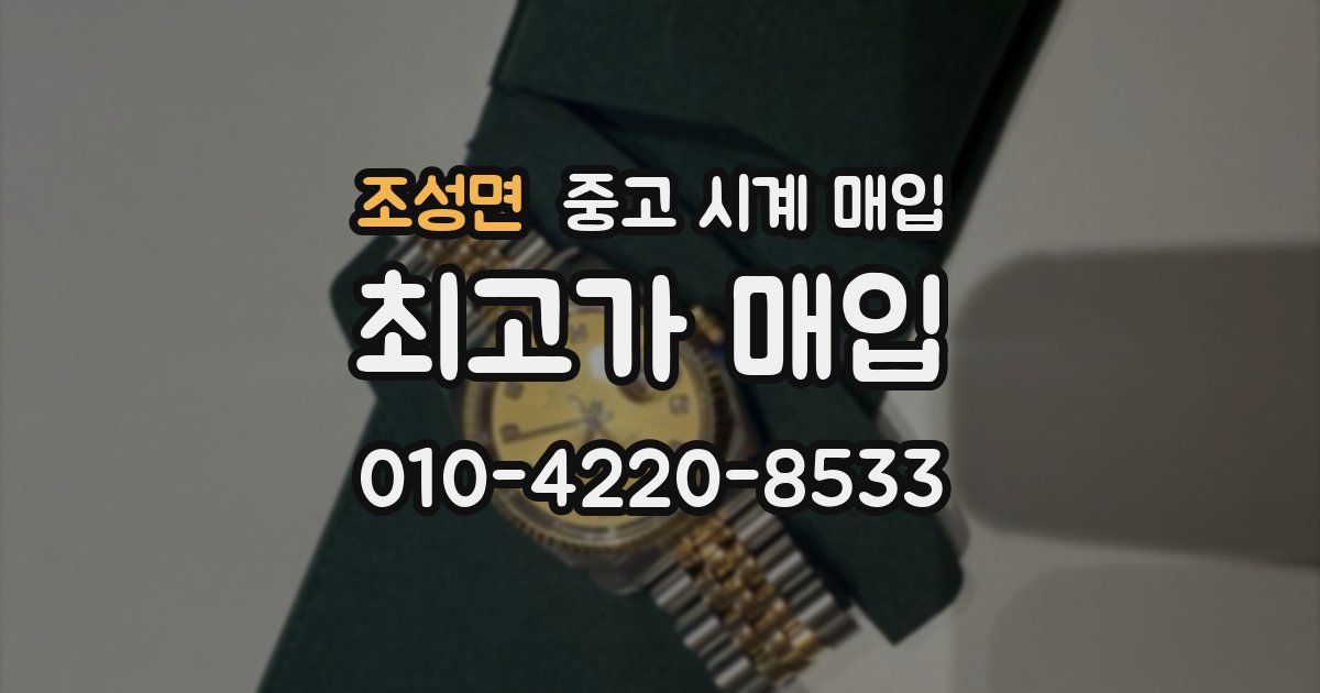 조성면 중고 시계 매입