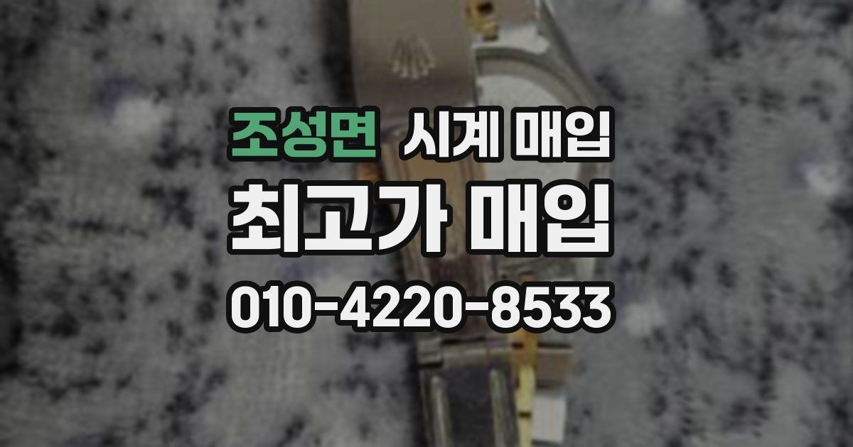 조성면 시계 매입