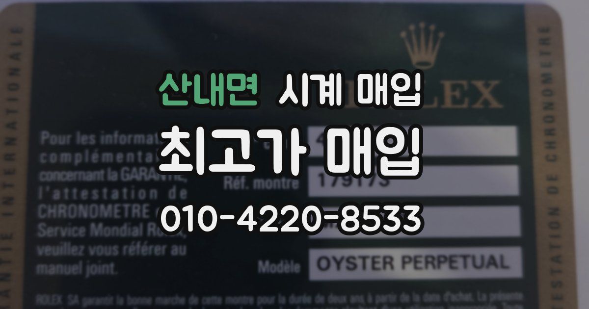 산내면 시계 매입
