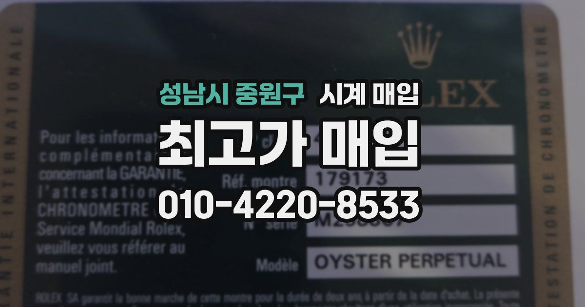 성남시 중원구 시계 매입