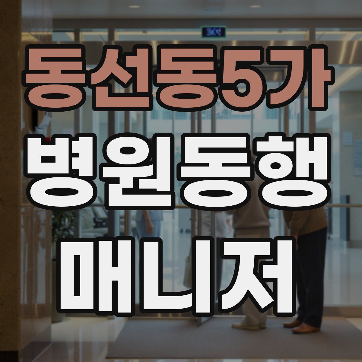 동선동5가 병원동행매니저 자격증