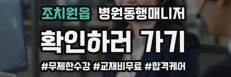 조치원읍 병원동행매니저 자격증