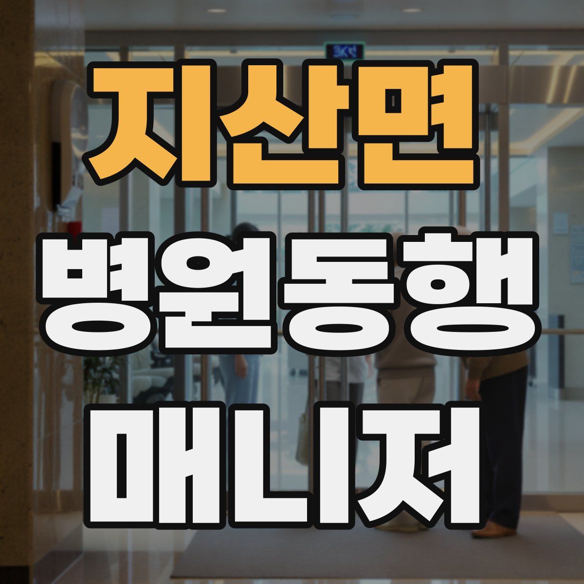지산면 병원동행매니저 자격증