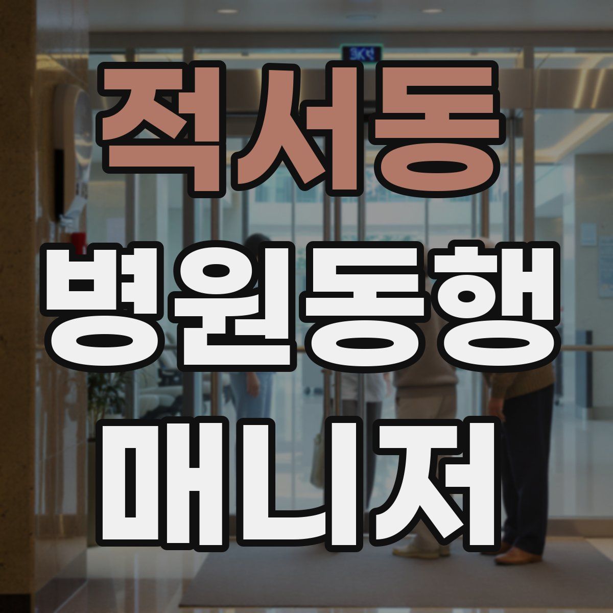 적서동 병원동행매니저 자격증