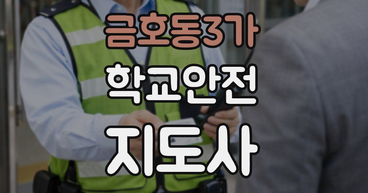 금호동3가 학교안전지도사 자격증