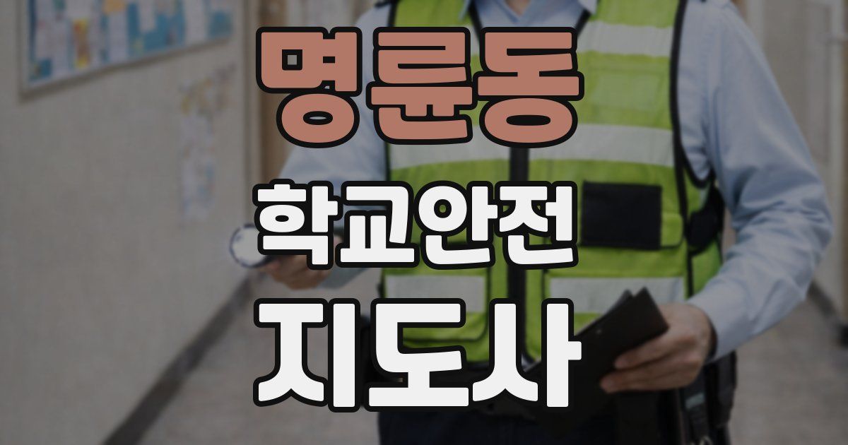 명륜동 학교안전지도사 자격증