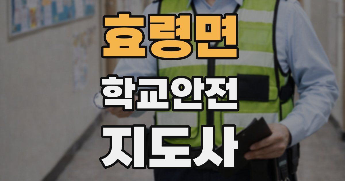 효령면 학교안전지도사 자격증