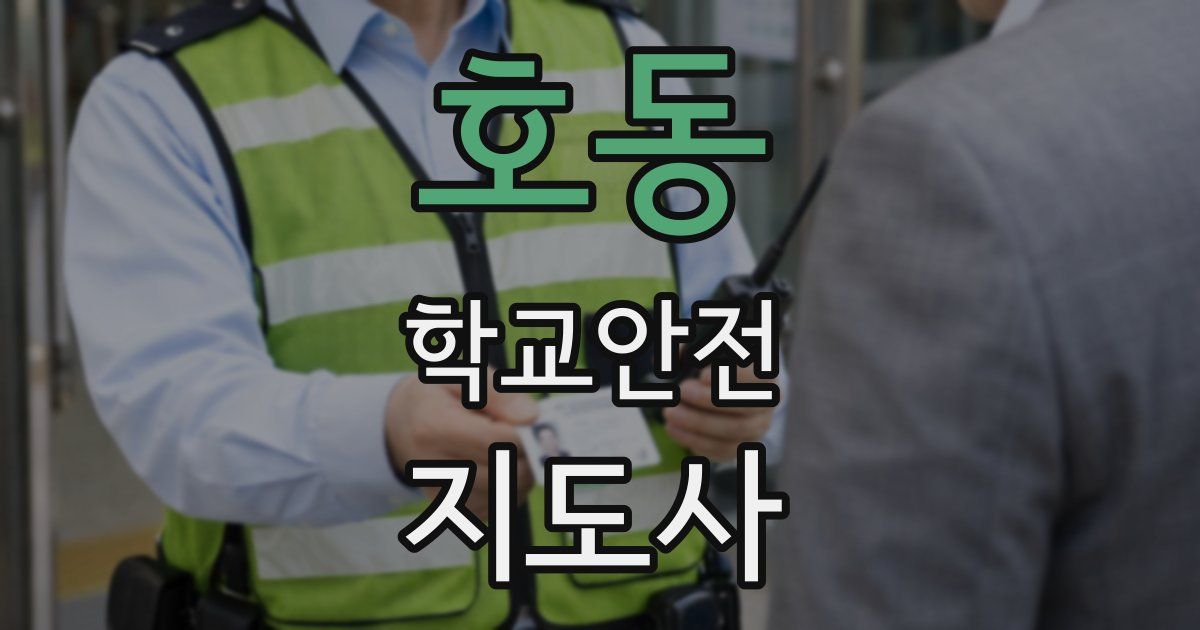 호동 학교안전지도사 자격증