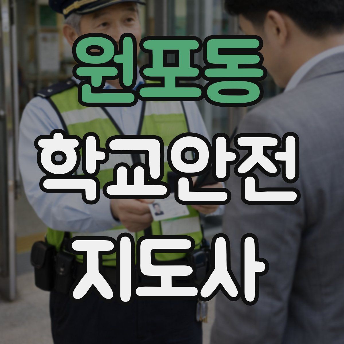 원포동 학교안전지도사 자격증 공사 차량이 많은 날 통학로 안내 요령