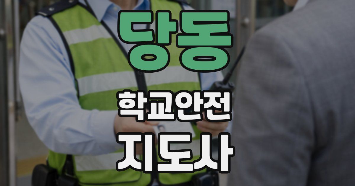 당동 학교안전지도사 자격증