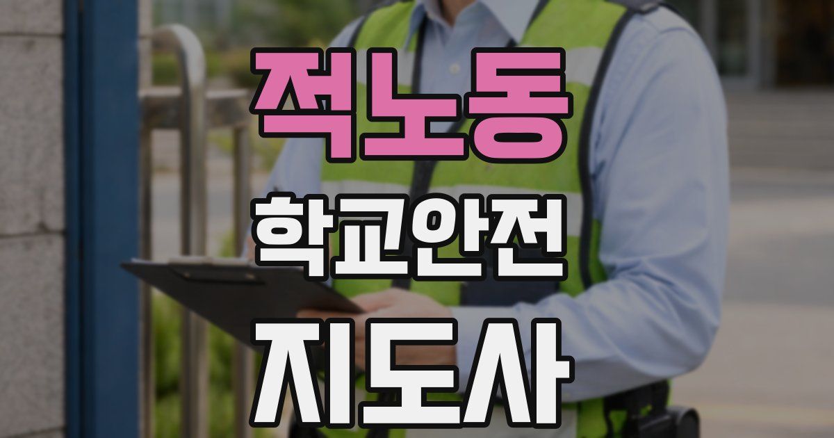 적노동 학교안전지도사 자격증