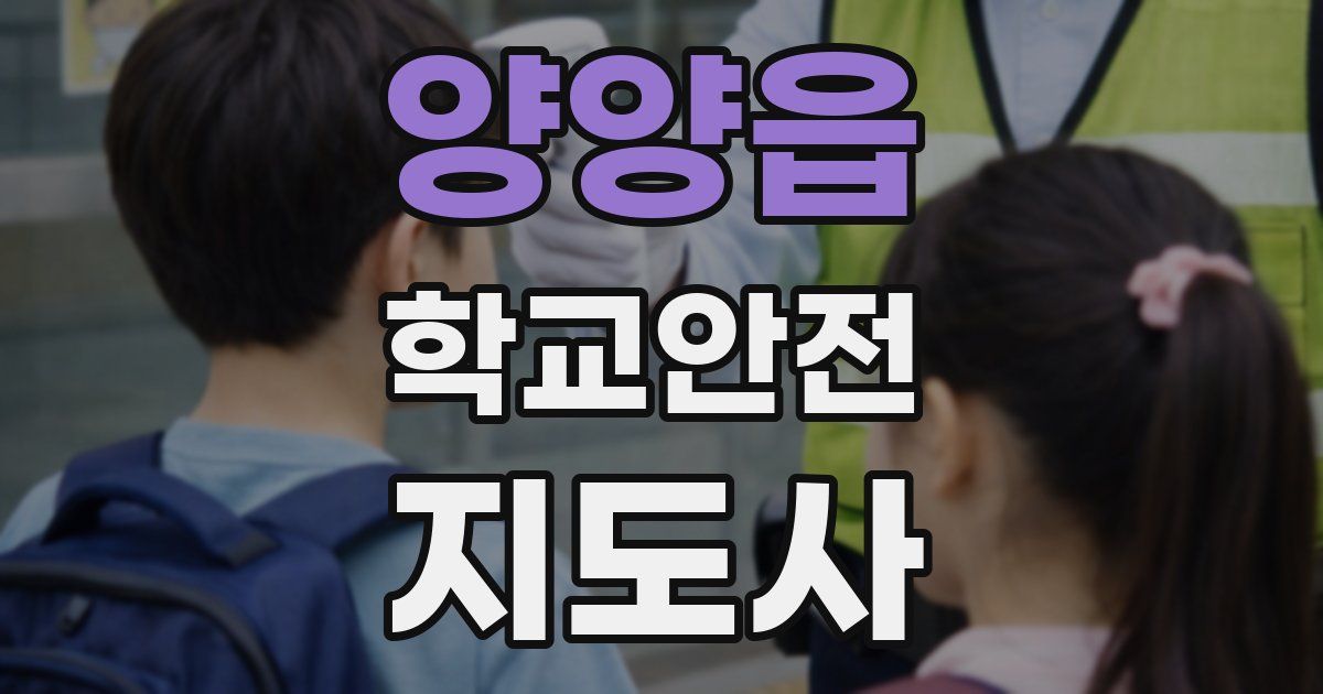 양양읍 학교안전지도사 자격증