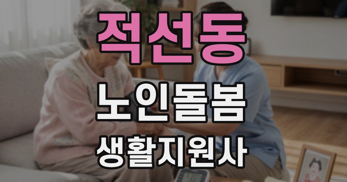 적선동 노인돌봄생활지원사 자격증