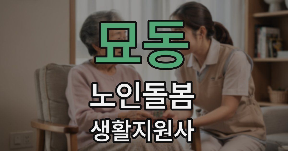 묘동 노인돌봄생활지원사 자격증