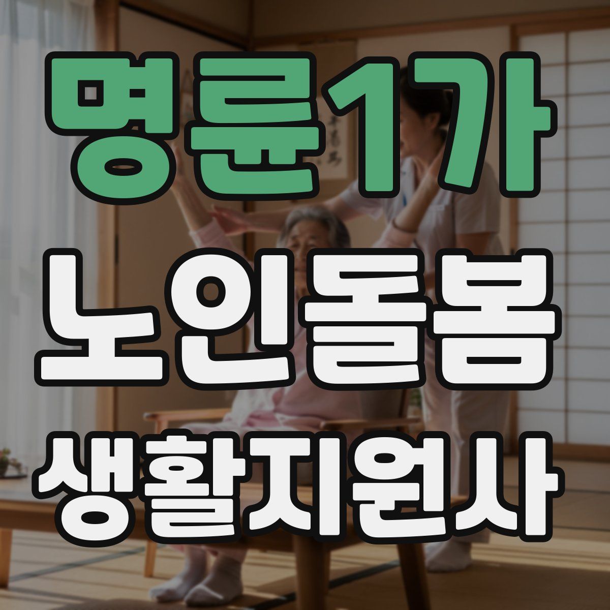 명륜1가 노인돌봄생활지원사 자격증