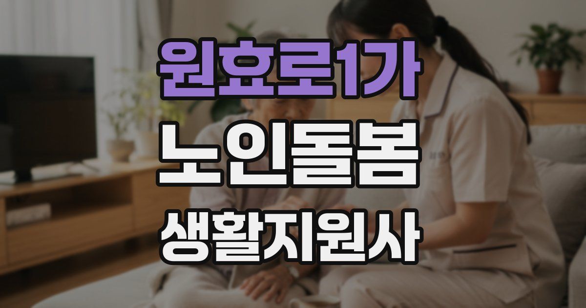 원효로1가 노인돌봄생활지원사 자격증