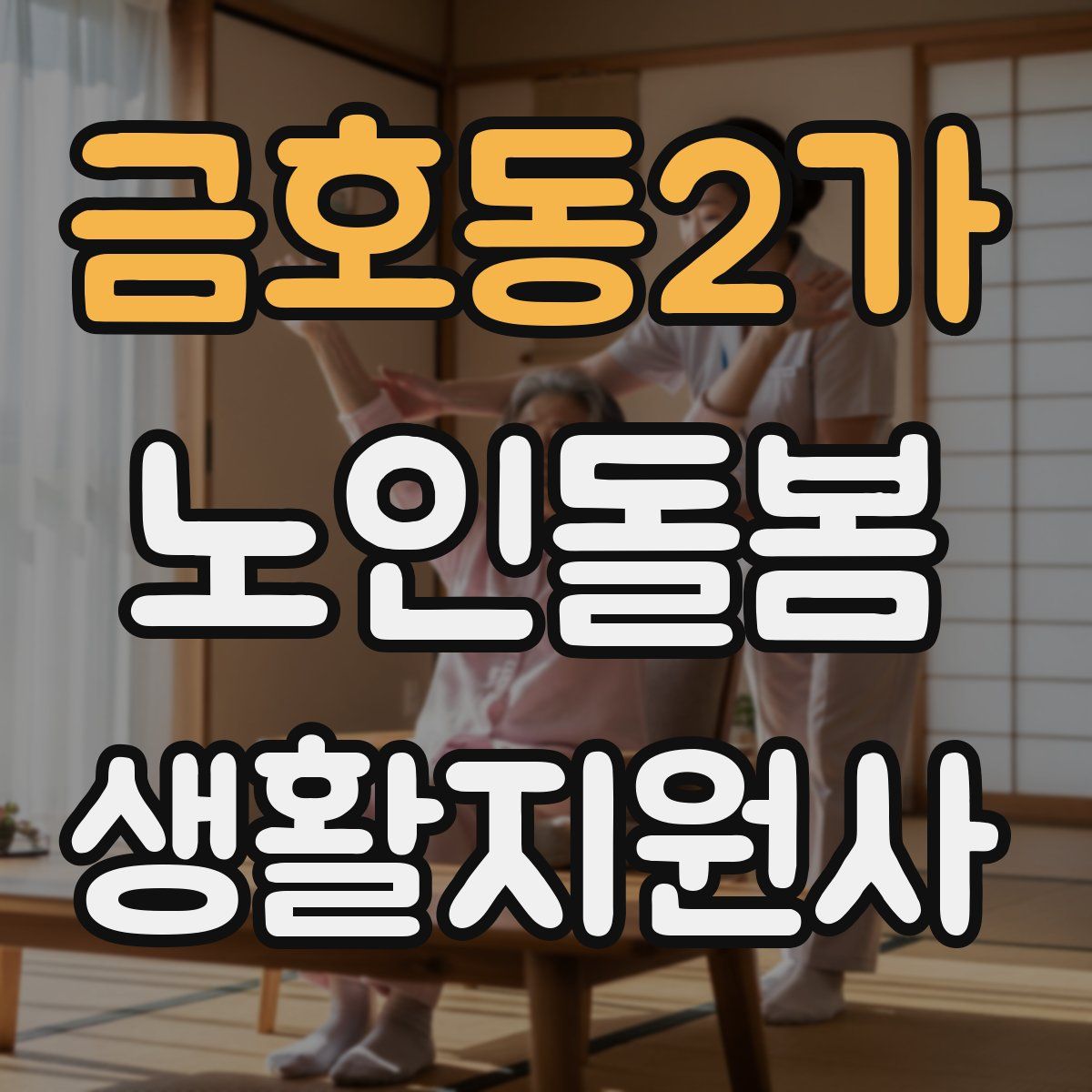 금호동2가 노인돌봄생활지원사 자격증