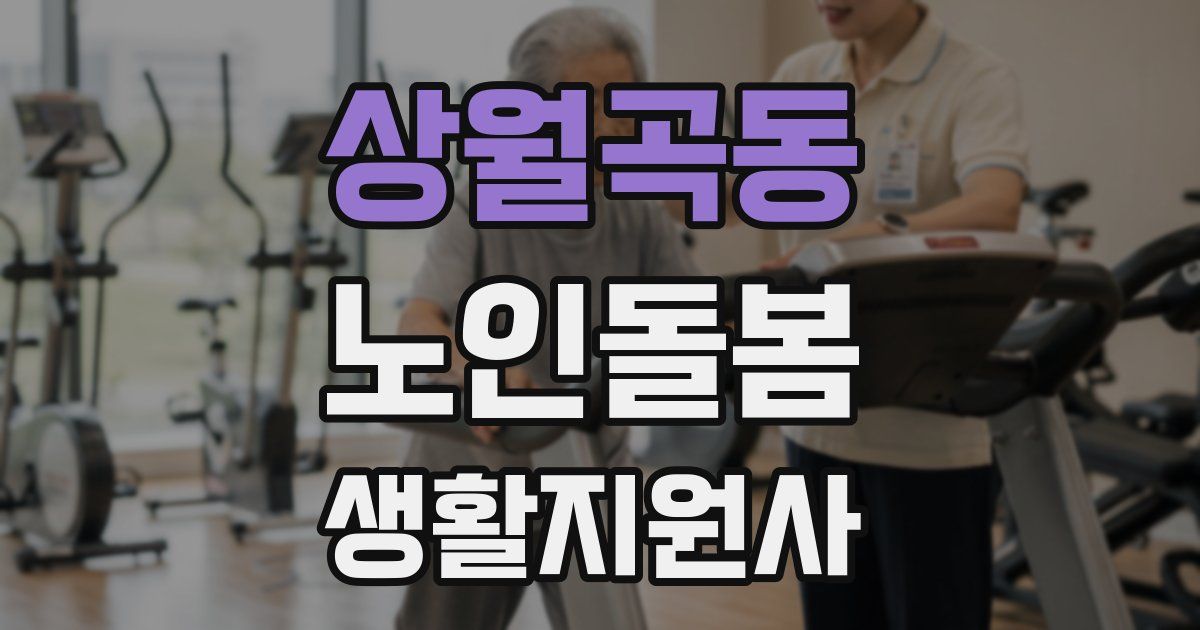 상월곡동 노인돌봄생활지원사 자격증