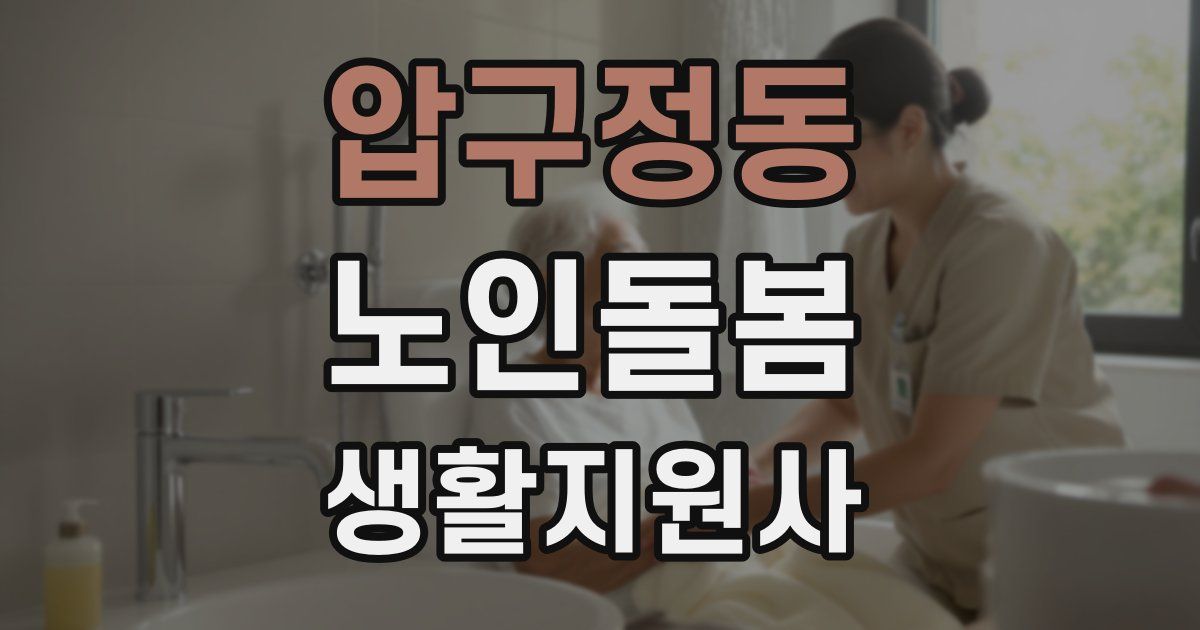 압구정동 노인돌봄생활지원사 자격증